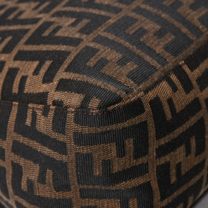 極美品 FENDI フェンディ ズッカ柄 マンマバケット ショルダーバッグ キャンバス レザー ブラウン FFバックル シルバー金具 中古 4a008322