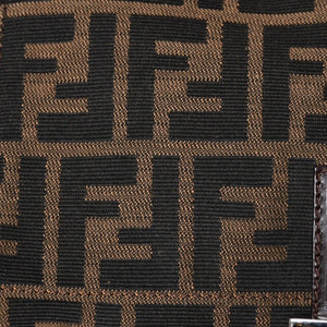 極美品 FENDI フェンディ ズッカ柄 マンマバケット ショルダーバッグ キャンバス レザー ブラウン FFバックル シルバー金具 中古 4a008322