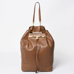 THE ROW ザロウ Backpack 11 バックパック ハンドバッグ 2way レザー ブラウン カーフレザー ゴールド金具 美品 中古 4a006921