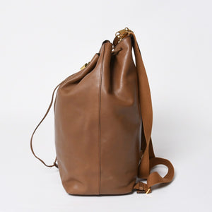 THE ROW ザロウ Backpack 11 バックパック ハンドバッグ 2way レザー ブラウン カーフレザー ゴールド金具 美品 中古 4a006921