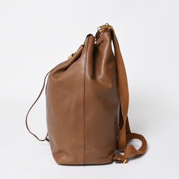 THE ROW ザロウ Backpack 11 バックパック ハンドバッグ 2way レザー ブラウン カーフレザー ゴールド金具 美品 中古 4a006921