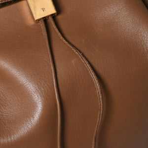 THE ROW ザロウ Backpack 11 バックパック ハンドバッグ 2way レザー ブラウン カーフレザー ゴールド金具 美品 中古 4a006921