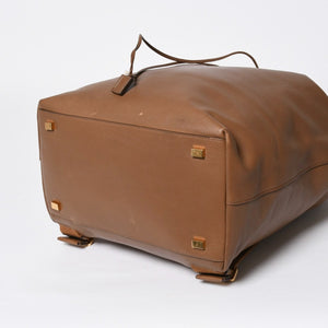 THE ROW ザロウ Backpack 11 バックパック ハンドバッグ 2way レザー ブラウン カーフレザー ゴールド金具 美品 中古 4a006921