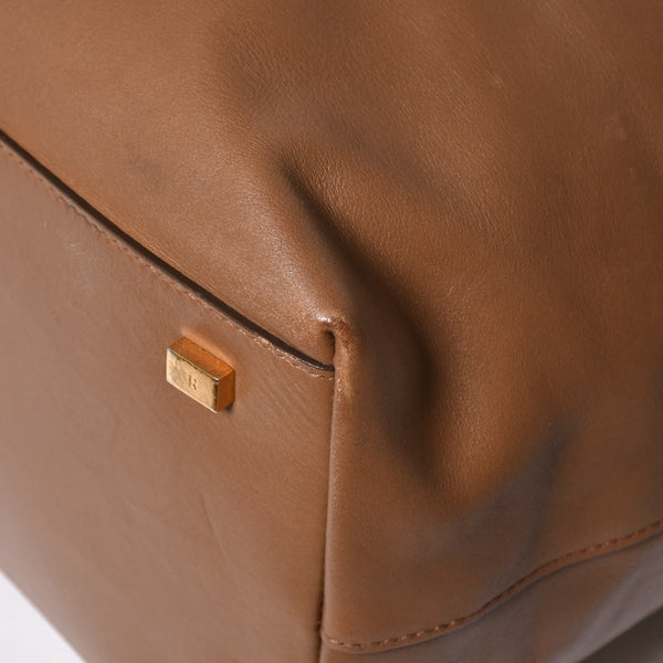 THE ROW ザロウ Backpack 11 バックパック ハンドバッグ 2way レザー ブラウン カーフレザー ゴールド金具 美品 中古 4a006921