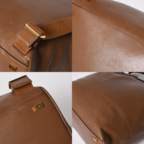 THE ROW ザロウ Backpack 11 バックパック ハンドバッグ 2way レザー ブラウン カーフレザー ゴールド金具 美品 中古 4a006921