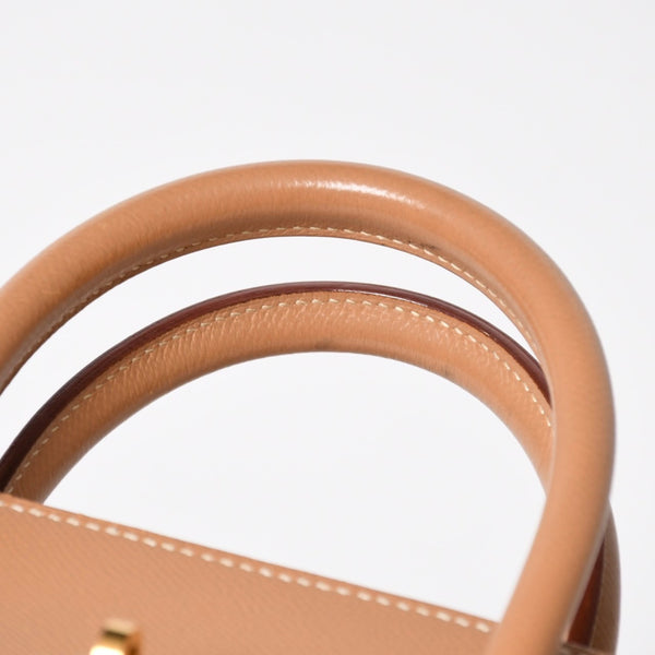 極美品 HERMES エルメス オータクロア32 ハンドバッグ □B刻印 ナチュラル クシュベル ゴールド金具 内縫い 1998年製 中古 4a008199