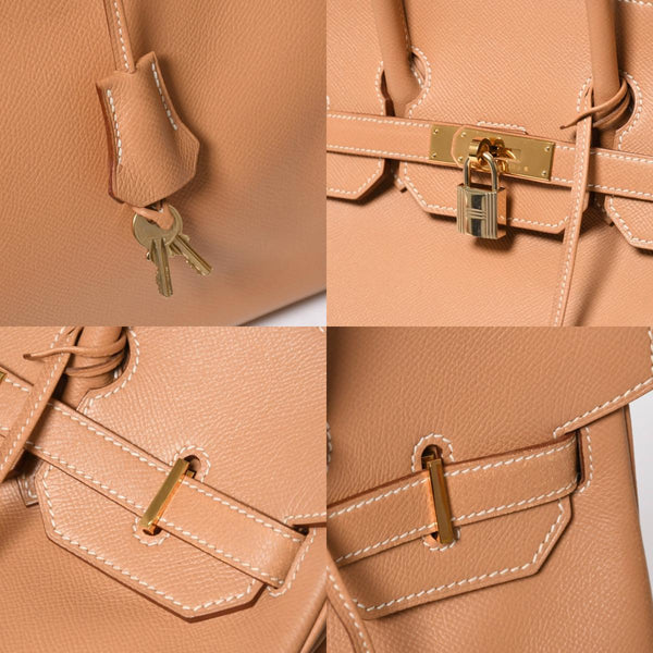 極美品 HERMES エルメス オータクロア32 ハンドバッグ □B刻印 ナチュラル クシュベル ゴールド金具 内縫い 1998年製 中古 4a008199