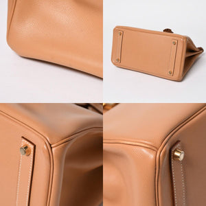 極美品 HERMES エルメス オータクロア32 ハンドバッグ □B刻印 ナチュラル クシュベル ゴールド金具 内縫い 1998年製 中古 4a008199