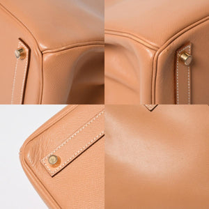 極美品 HERMES エルメス オータクロア32 ハンドバッグ □B刻印 ナチュラル クシュベル ゴールド金具 内縫い 1998年製 中古 4a008199