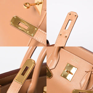 極美品 HERMES エルメス オータクロア32 ハンドバッグ □B刻印 ナチュラル クシュベル ゴールド金具 内縫い 1998年製 中古 4a008199