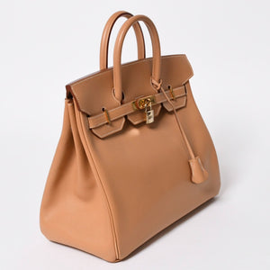 極美品 HERMES エルメス オータクロア32 ハンドバッグ □B刻印 ナチュラル クシュベル ゴールド金具 内縫い 1998年製 中古 4a008199