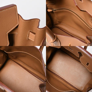 極美品 HERMES エルメス オータクロア32 ハンドバッグ □B刻印 ナチュラル クシュベル ゴールド金具 内縫い 1998年製 中古 4a008199