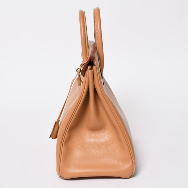 極美品 HERMES エルメス オータクロア32 ハンドバッグ □B刻印 ナチュラル クシュベル ゴールド金具 内縫い 1998年製 中古 4a008199