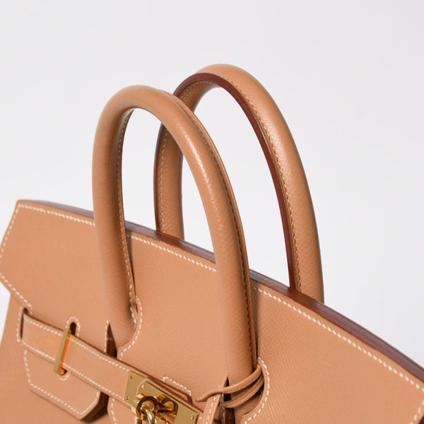 極美品 HERMES エルメス オータクロア32 ハンドバッグ □B刻印 ナチュラル クシュベル ゴールド金具 内縫い 1998年製 中古 4a008199