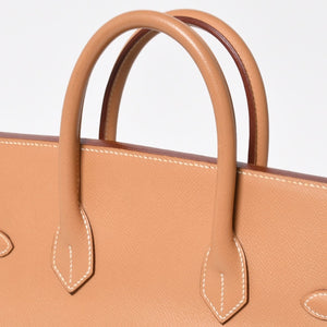 極美品 HERMES エルメス オータクロア32 ハンドバッグ □B刻印 ナチュラル クシュベル ゴールド金具 内縫い 1998年製 中古 4a008199