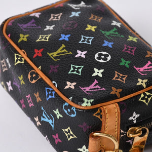 極美品 LOUIS VUITTON ルイヴィトン ポーチ トゥルース ワピティ ポーチ M58034 モノグラム マルチカラー ブラック 村上隆 中古 4a000351