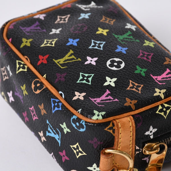 極美品 LOUIS VUITTON ルイヴィトン ポーチ トゥルース ワピティ ポーチ M58034 モノグラム マルチカラー ブラック 村上隆 中古 4a000351