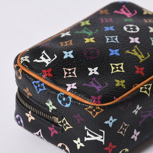 極美品 LOUIS VUITTON ルイヴィトン ポーチ トゥルース ワピティ ポーチ M58034 モノグラム マルチカラー ブラック 村上隆 中古 4a000351
