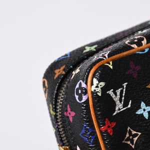 極美品 LOUIS VUITTON ルイヴィトン ポーチ トゥルース ワピティ ポーチ M58034 モノグラム マルチカラー ブラック 村上隆 中古 4a000351