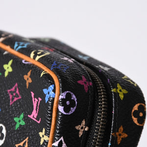 極美品 LOUIS VUITTON ルイヴィトン ポーチ トゥルース ワピティ ポーチ M58034 モノグラム マルチカラー ブラック 村上隆 中古 4a000351