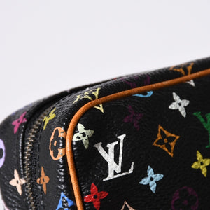 極美品 LOUIS VUITTON ルイヴィトン ポーチ トゥルース ワピティ ポーチ M58034 モノグラム マルチカラー ブラック 村上隆 中古 4a000351
