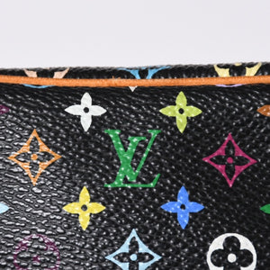 極美品 LOUIS VUITTON ルイヴィトン ポーチ トゥルース ワピティ ポーチ M58034 モノグラム マルチカラー ブラック 村上隆 中古 4a000351