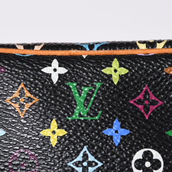 極美品 LOUIS VUITTON ルイヴィトン ポーチ トゥルース ワピティ ポーチ M58034 モノグラム マルチカラー ブラック 村上隆 中古 4a000351