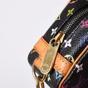 極美品 LOUIS VUITTON ルイヴィトン ポーチ トゥルース ワピティ ポーチ M58034 モノグラム マルチカラー ブラック 村上隆 中古 4a000351