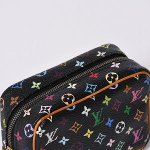 極美品 LOUIS VUITTON ルイヴィトン ポーチ トゥルース ワピティ ポーチ M58034 モノグラム マルチカラー ブラック 村上隆 中古 4a000351