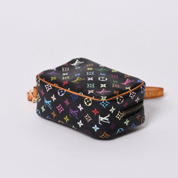 極美品 LOUIS VUITTON ルイヴィトン ポーチ トゥルース ワピティ ポーチ M58034 モノグラム マルチカラー ブラック 村上隆 中古 4a000351