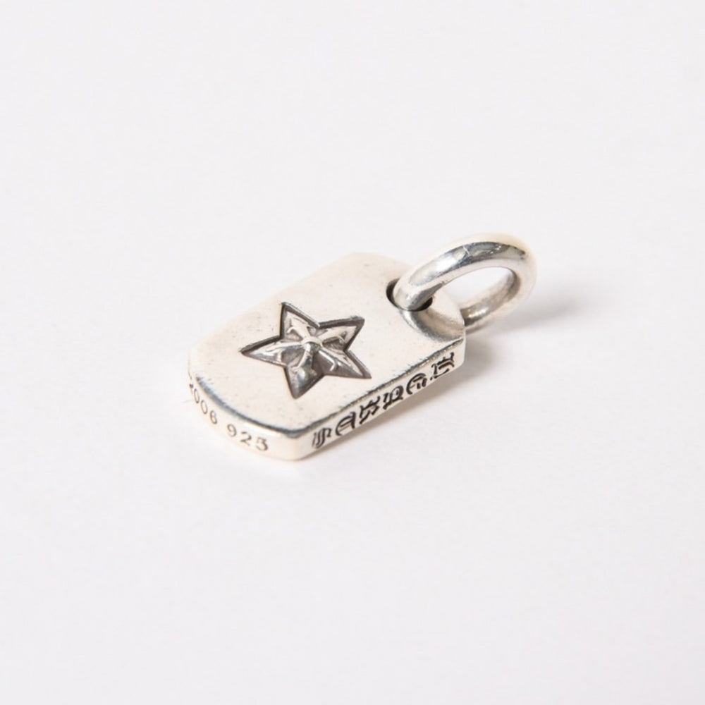 Very Good Condition CHROME HEARTS DT TNY STAR Tiny Star Dog Tag Pendant Top Weight approx. 3.43g Silver 925 Used 4a005377
