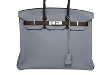 画像をギャラリービューアに読み込む, HERMES エルメス BIRKIN バーキン 35 ハンドバッグ SPO トゴ ブルーリン ブラウン マットパラジウム金具 □Q刻印 美品 中古 4b010709