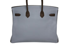 画像をギャラリービューアに読み込む, HERMES エルメス BIRKIN バーキン 35 ハンドバッグ SPO トゴ ブルーリン ブラウン マットパラジウム金具 □Q刻印 美品 中古 4b010709