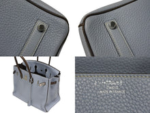 画像をギャラリービューアに読み込む, HERMES エルメス BIRKIN バーキン 35 ハンドバッグ SPO トゴ ブルーリン ブラウン マットパラジウム金具 □Q刻印 美品 中古 4b010709