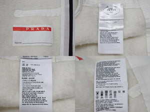 PRADA SPORTS プラダスポーツ 22AW Cropped Double Fleece Jacket ダブルフリースジャケット サイズXS ホワイト 美品 中古 4b008311