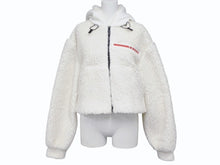 Load image into Gallery viewer, PRADA SPORTS プラダスポーツ 22AW Cropped Double Fleece Jacket ダブルフリースジャケット サイズXS ホワイト 美品 中古 4b008311