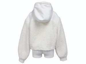 PRADA SPORTS プラダスポーツ 22AW Cropped Double Fleece Jacket ダブルフリースジャケット サイズXS ホワイト 美品 中古 4b008311