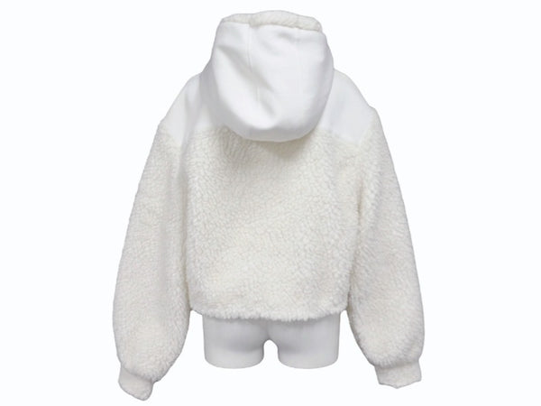 PRADA SPORTS プラダスポーツ 22AW Cropped Double Fleece Jacket ダブルフリースジャケット サイズXS ホワイト 美品 中古 4b008311
