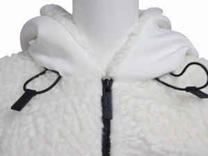 PRADA SPORTS プラダスポーツ 22AW Cropped Double Fleece Jacket ダブルフリースジャケット サイズXS ホワイト 美品 中古 4b008311