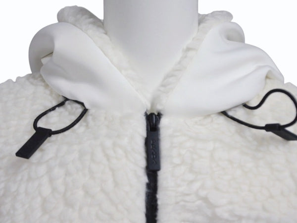 PRADA SPORTS プラダスポーツ 22AW Cropped Double Fleece Jacket ダブルフリースジャケット サイズXS ホワイト 美品 中古 4b008311