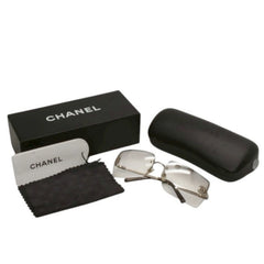 CHANEL Rimless Sunglasses Eyewear 4092-B 506785 Coco Mark Silver Good Condition Used 4a000003