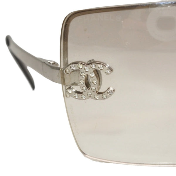 CHANEL Rimless Sunglasses Eyewear 4092-B 506785 Coco Mark Silver Good Condition Used 4a000003