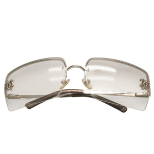 CHANEL Rimless Sunglasses Eyewear 4092-B 506785 Coco Mark Silver Good Condition Used 4a000003