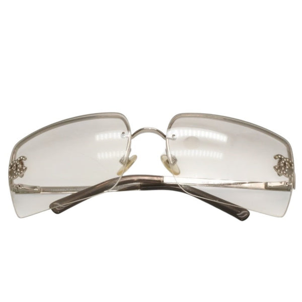 CHANEL Rimless Sunglasses Eyewear 4092-B 506785 Coco Mark Silver Good Condition Used 4a000003