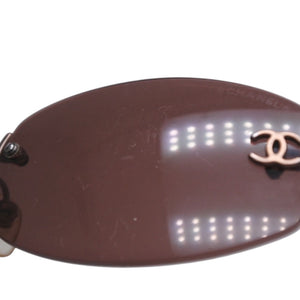 CHANEL Rimless Sunglasses Eyewear 4002 c.116/75 Coco Mark Brown Gold Good Condition Used 4a000014