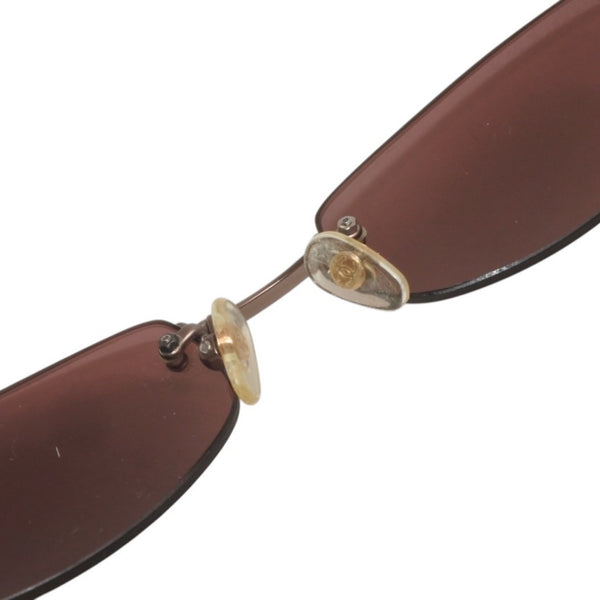 CHANEL Rimless Sunglasses Eyewear 4002 c.116/75 Coco Mark Brown Gold Good Condition Used 4a000014