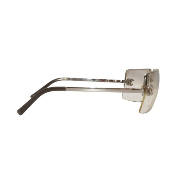 CHANEL Rimless Sunglasses Eyewear 4092-B 506785 Coco Mark Silver Good Condition Used 4a000003