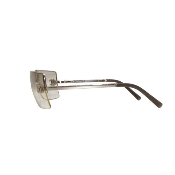 CHANEL Rimless Sunglasses Eyewear 4092-B 506785 Coco Mark Silver Good Condition Used 4a000003