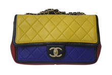 Load image into Gallery viewer, CHANEL シャネル マトラッセ チェーンショルダーバッグ ココマーク モンドリアンカラー ラムスキン 17番台 ゴールド金具 美品 中古 4b000014