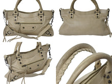 画像をギャラリービューアに読み込む, BALENCIAGA バレンシアガ ザ ファースト ハンドバッグ ショルダーバッグ 103208 2WAY レザーベージュ 美品 中古 4b000016